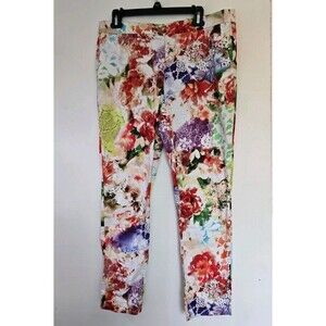 Beige by eci Pants Womens 12 Floral Flower Boho Art Wear Eclectic Indie Fairy‎